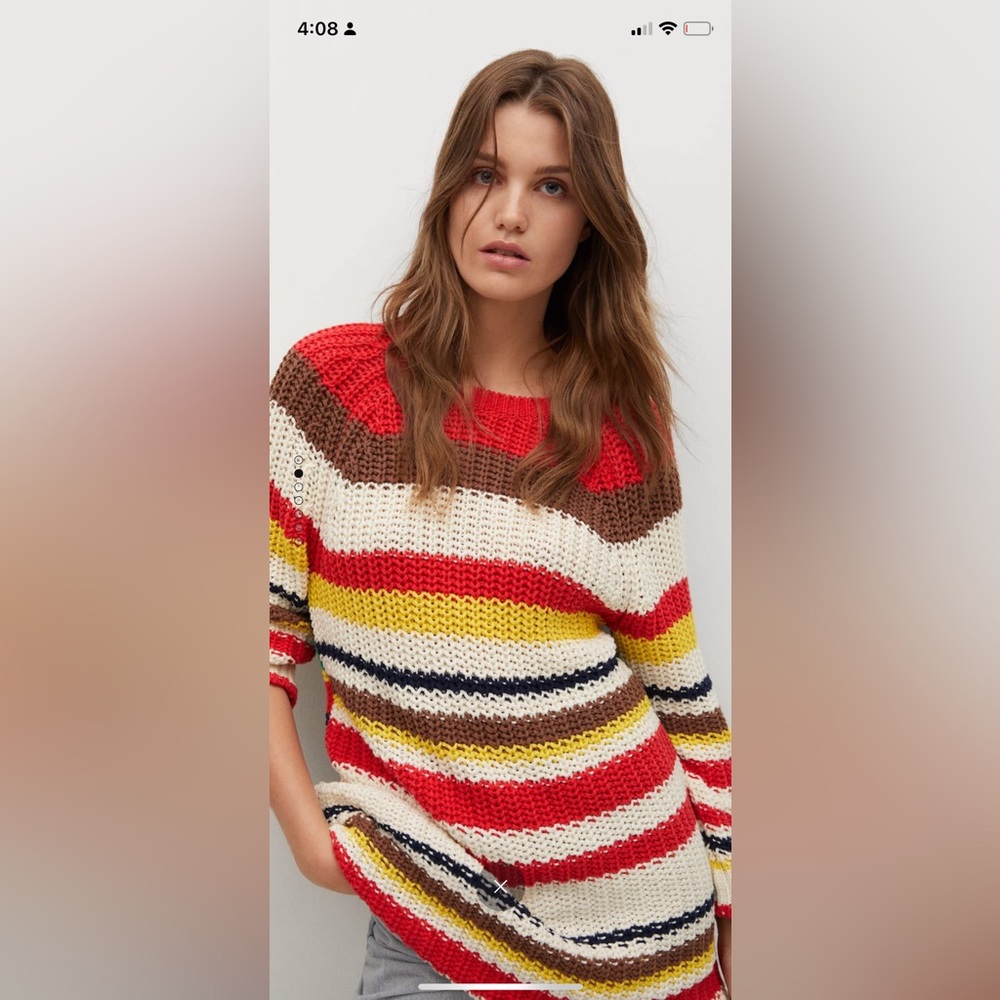 Mango Multi-Colored Knit Sweater - image 1